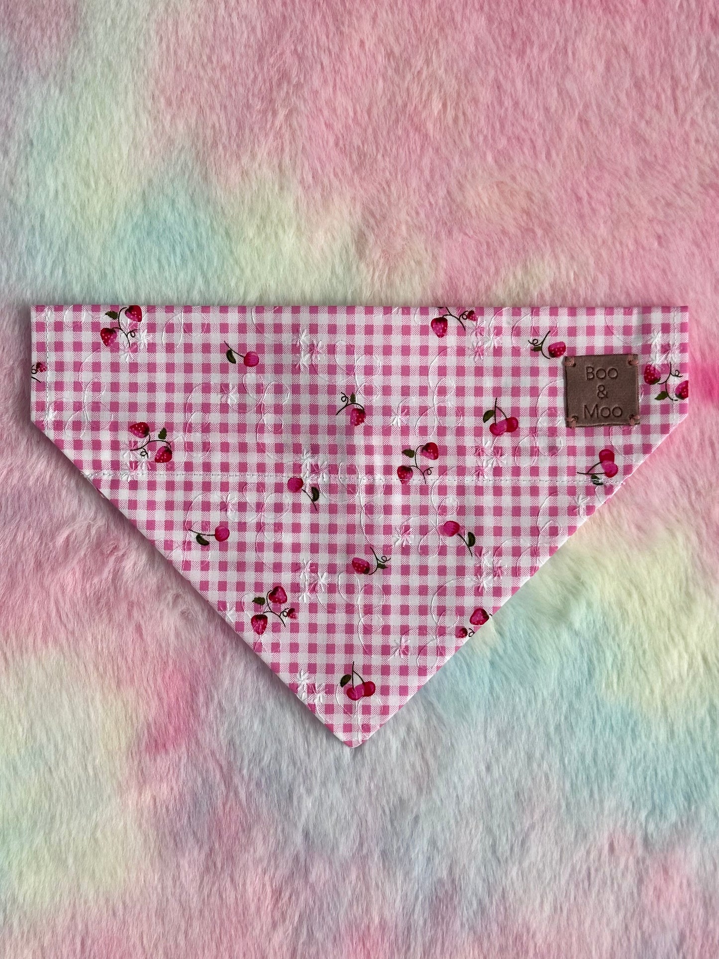 Strawberry Breeze Plaid Bandana