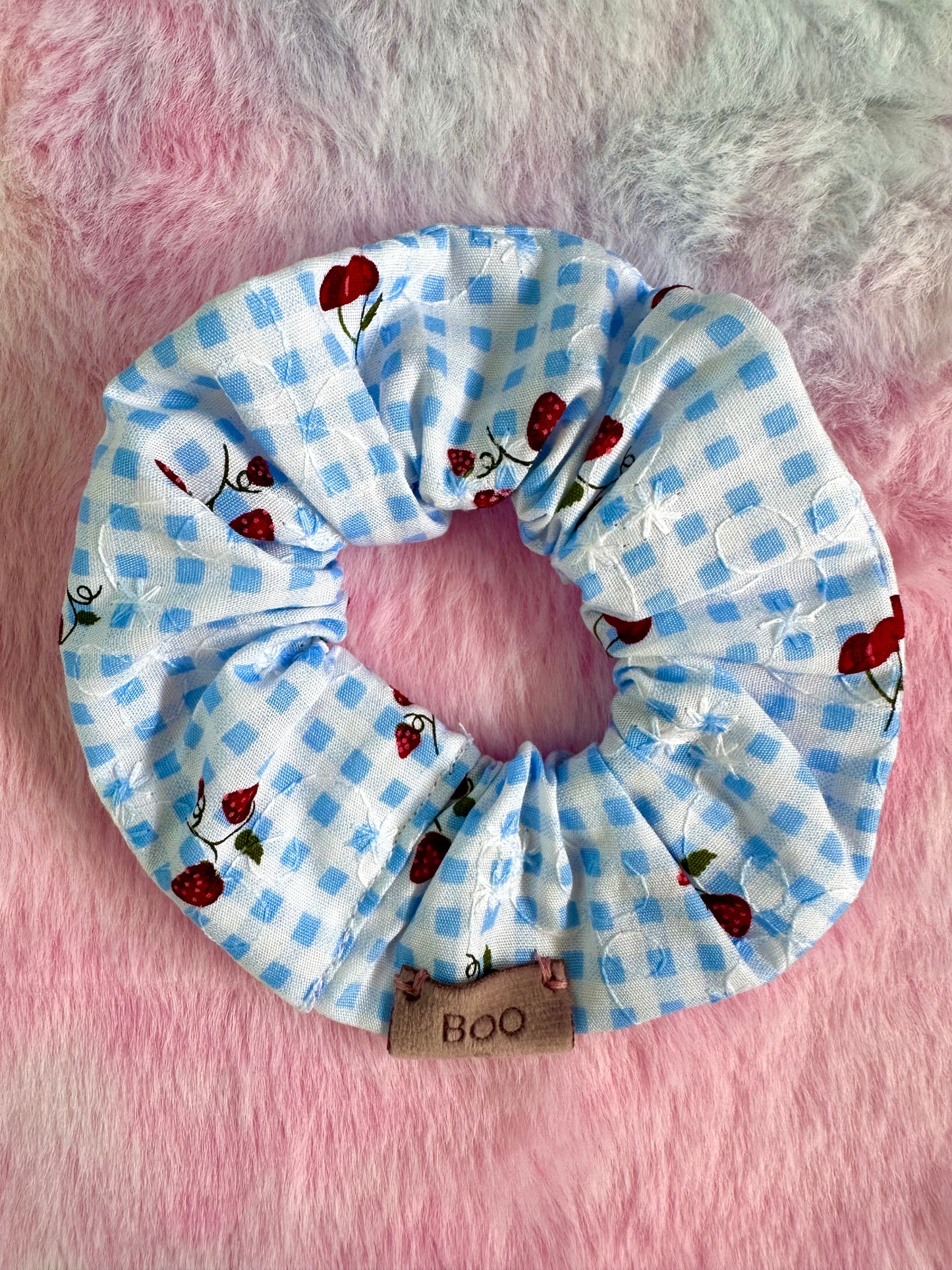 Cherries & Cream Check Bandana