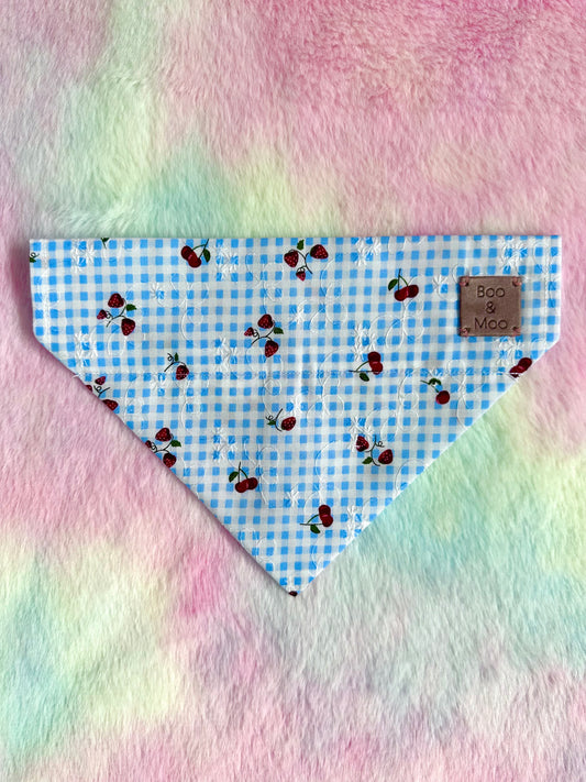 Cherries & Cream Check Bandana