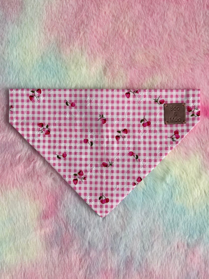 Strawberry Breeze Plaid Bandana