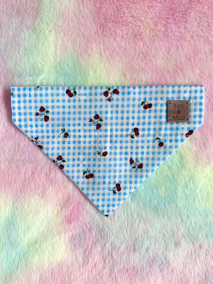 Cherries & Cream Check Bandana